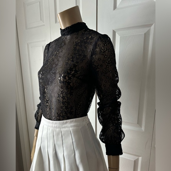 Modcloth Black Sheer Lace Blouse - Picture 9 of 12